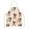 1 Pcs Cotton Linen BullDog Dog Print Kitchen Aprons Unisex Dinner Party Cooking Bib Funny Pinafore Cleaning Apron