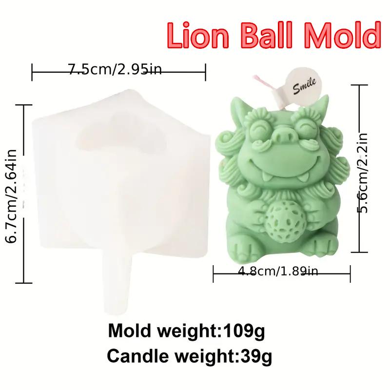

3D Cartoon Chinese Dragon Silicone Candle Mold DIY Faucet Animal Dragon Decree Mould Lion Ball Craft making Chinese Dragons