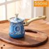 Stainless Steel Coffee Pot with Lid Chocolate Butter Milk Cup Coffee Tea Melting Jug Moka Pot for Office Home Kitchen