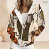 Women Plus Size Zip Up Hooded Sweatshirt Loose Long Sleeve Casual Daily Hoodie