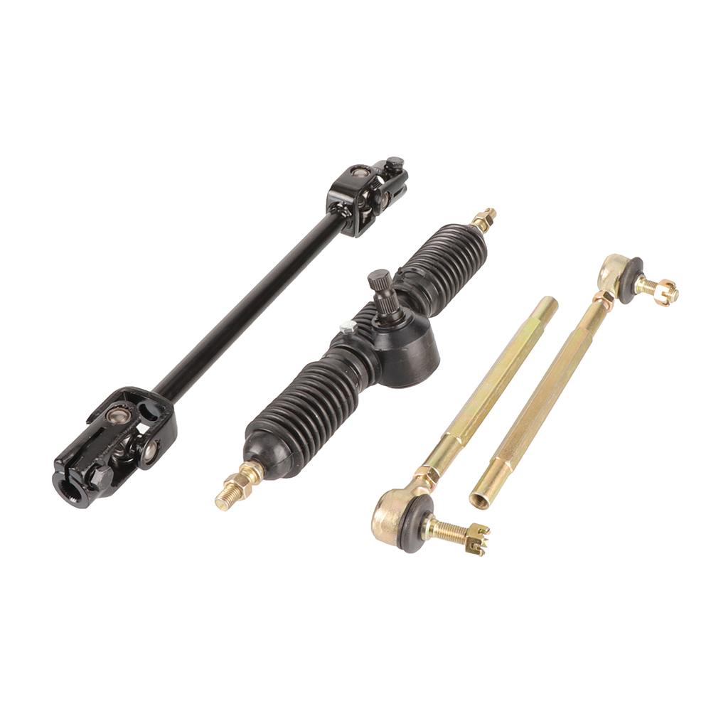 Complete Go Kart 300mm Steering Wheel 320mm/420mm Gear Rack Pinion Tie Rod Shaft For 110cc Karting DIY Quad Drift Trike