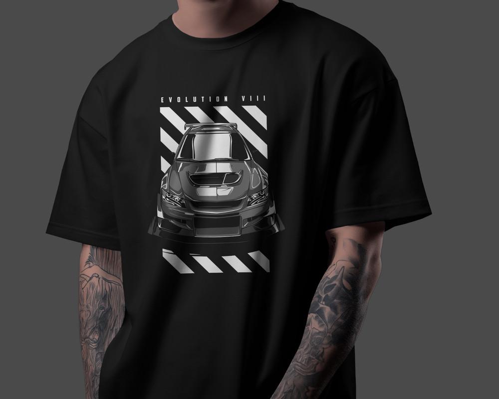 

Lancer Evo Fan Art T-Shirt 100% Cotton JDM Rally AWD Graphic Unisex Tee XL