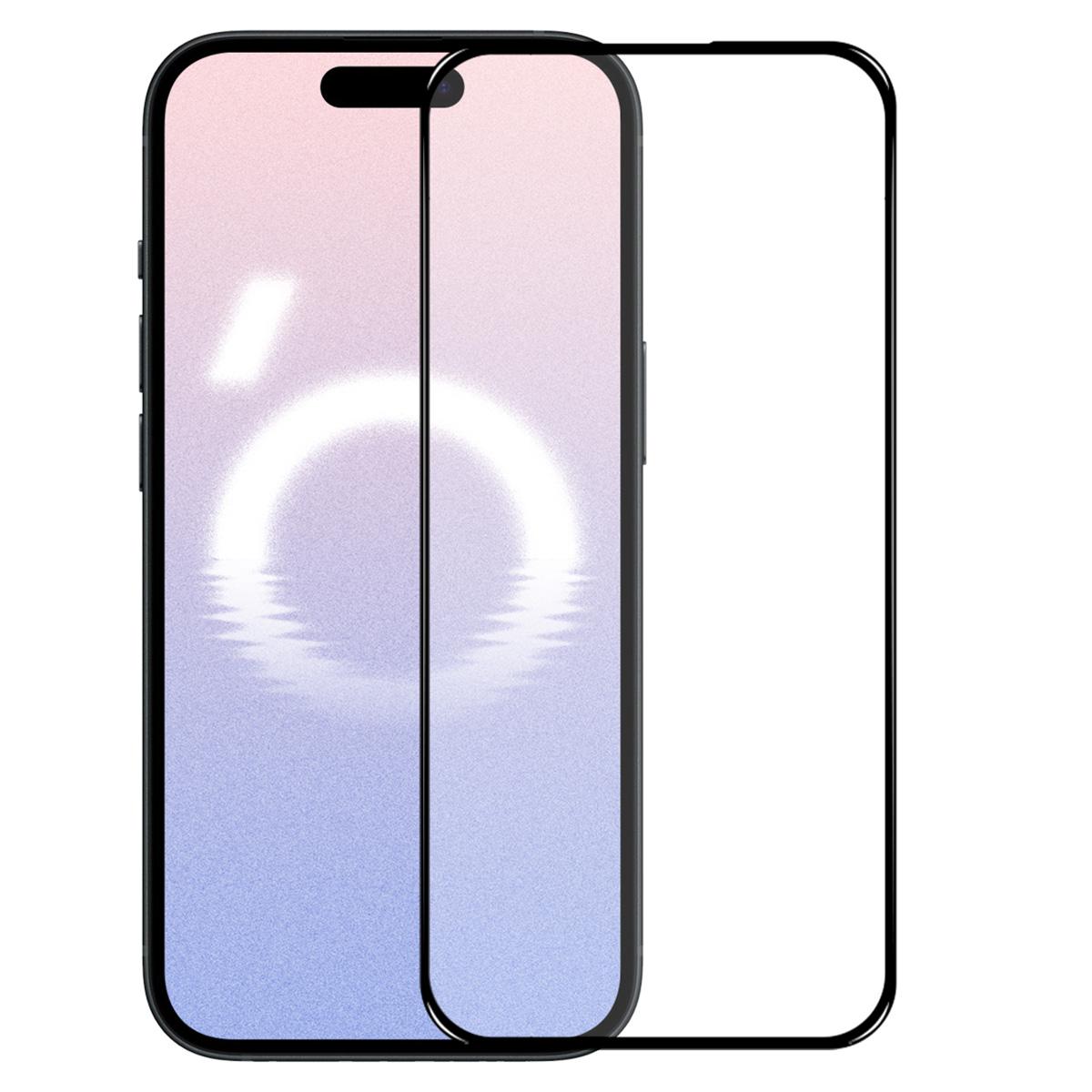 

NORTHJO A+ For iPhone 16 Plus/15 Plus High Aluminum-Silicon Screen Protector Silk Printing Edge,Black Type A