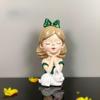 Face Pose Statue Cute Bunny Girl Statue Crafts Sculpture Yoga Pose Home Office Gift Decoration, Suitable As a Birthday Gift