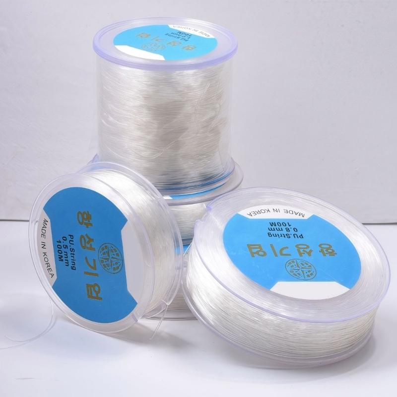 Roll 100M Clear Elastic Crystals Thread for Jewelry Making Beading Bracelet Necklace Crafting