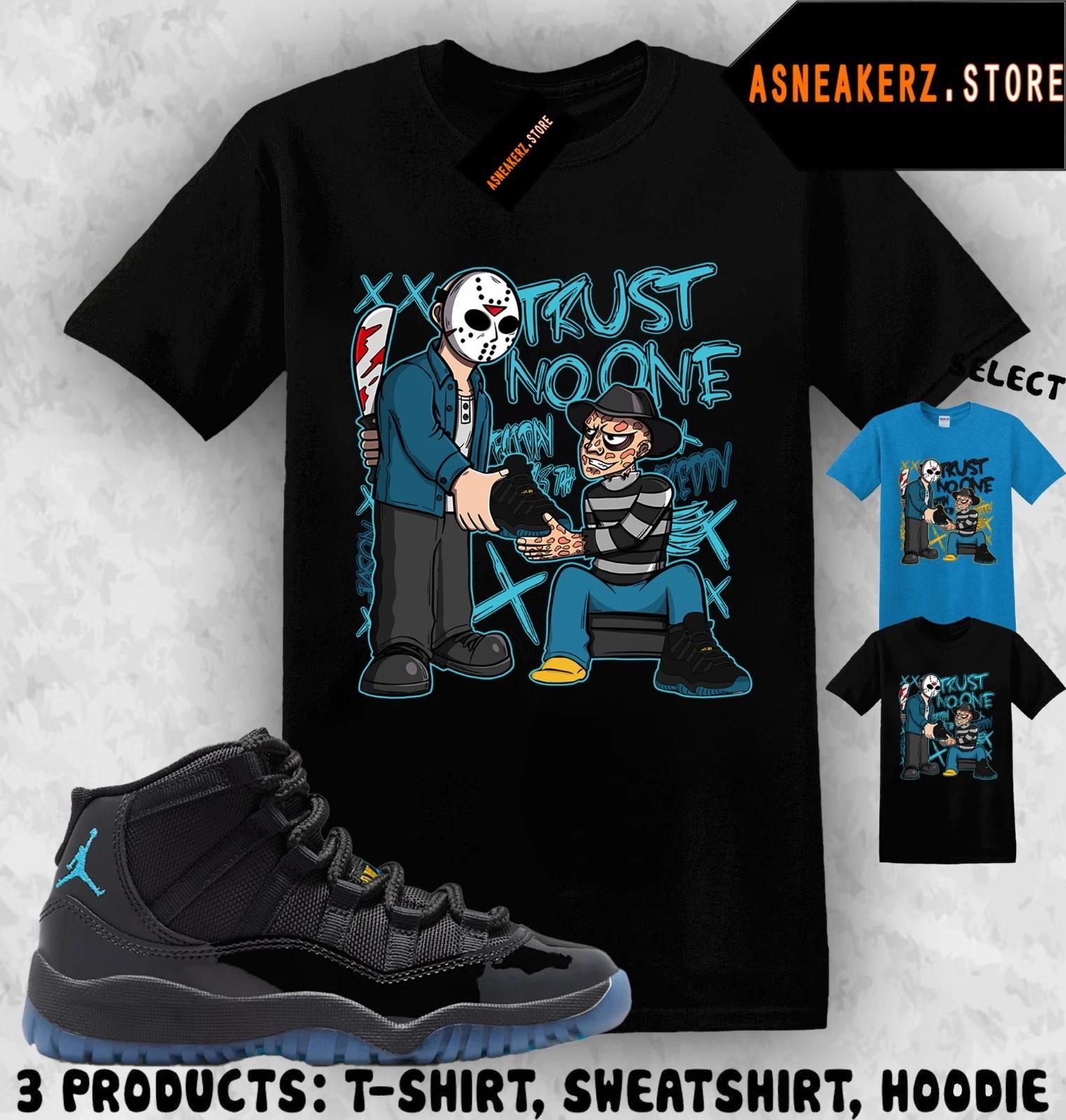 Shirt Match AJ 11 Gamma Blue 2025 Sneaker Matching Trust No One Friday T-Shirt L