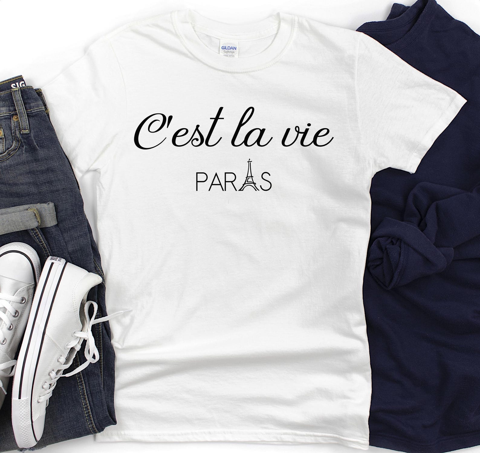 C est la Vie Parisian Vibes T-Shirt | French Teacher, Travel & Vacation Tee L
