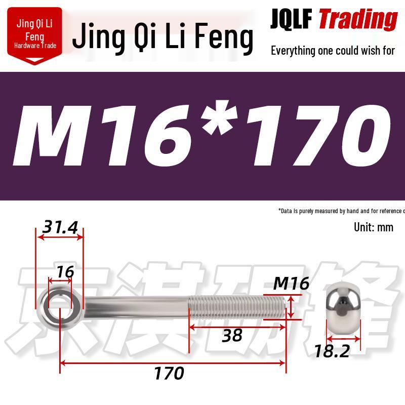 Stainless Steel GB798 Eye Bolt, Full Series M5-M16