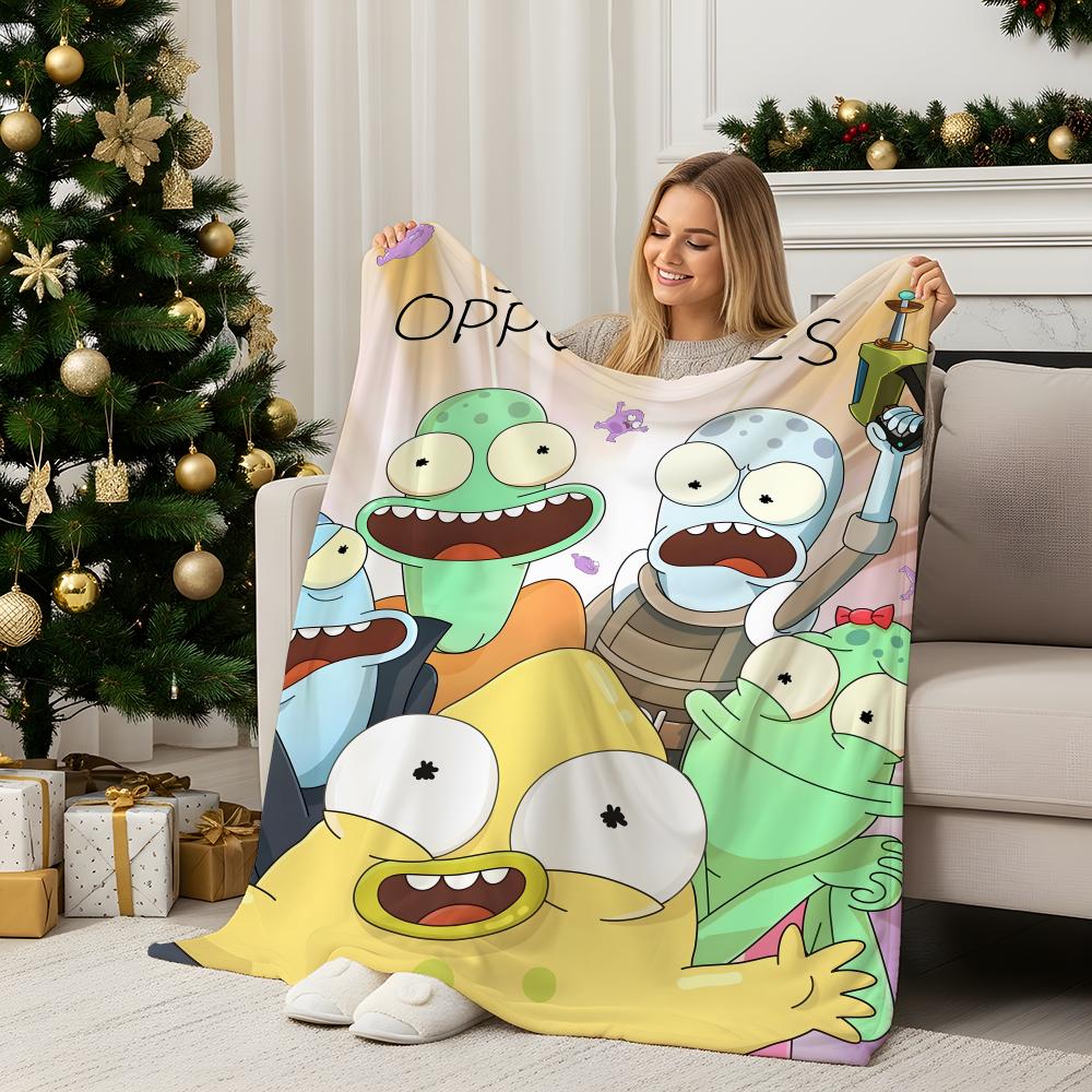 Animation S-Solar Opposites Throw Flannel Blanket Perfect for Sofa Office Bed Travel Sleep Read Relax Camping four season use 75X95CM