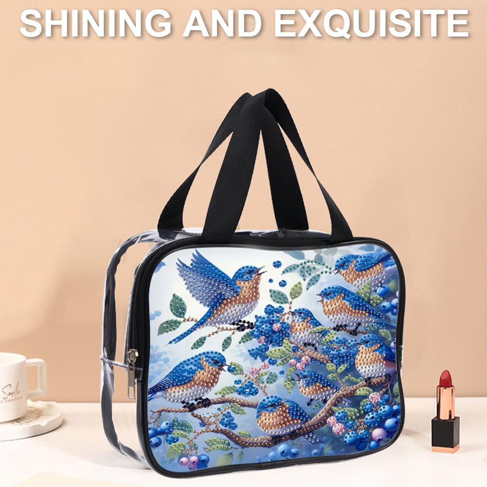 DIY Diamond Art Crystal Rhinestone Cosmetic Bag Large Capacity Diamond Dot Diamond Storage Pack for Cash Carry Daily Use Travel
