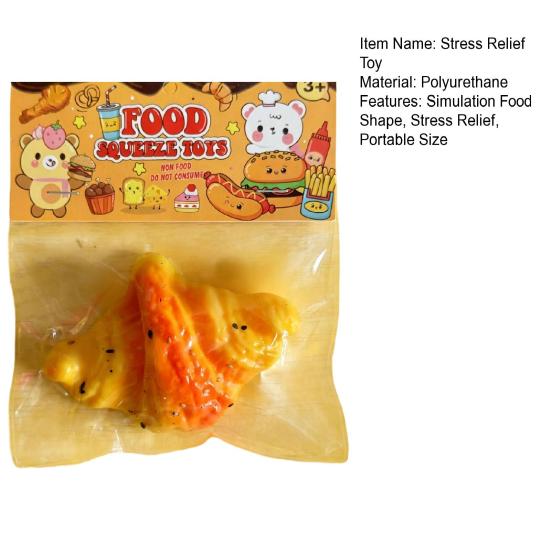 Simulation Baked Goods Squeeze Toy Stress Relief Croissant Waffle Toast Bread Sensory Toy Decompression Food Fidget Stress Ball