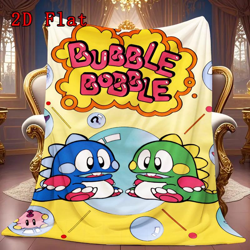 Bubble Bobble 2D Flat Pattern Flannel Blanket High quality All Seasons Warmth and Comfort Perfect for Christmas Gifts.NMT0928365