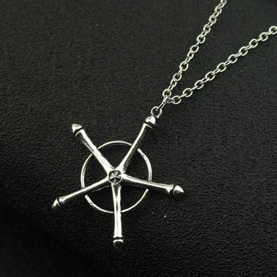 Fashion Bleach Necklace Quincy Ishida Uryuu Cosplay Ginrei Gojiaku Amulet Alloy Choker Chain Keychain Pendant Gifts