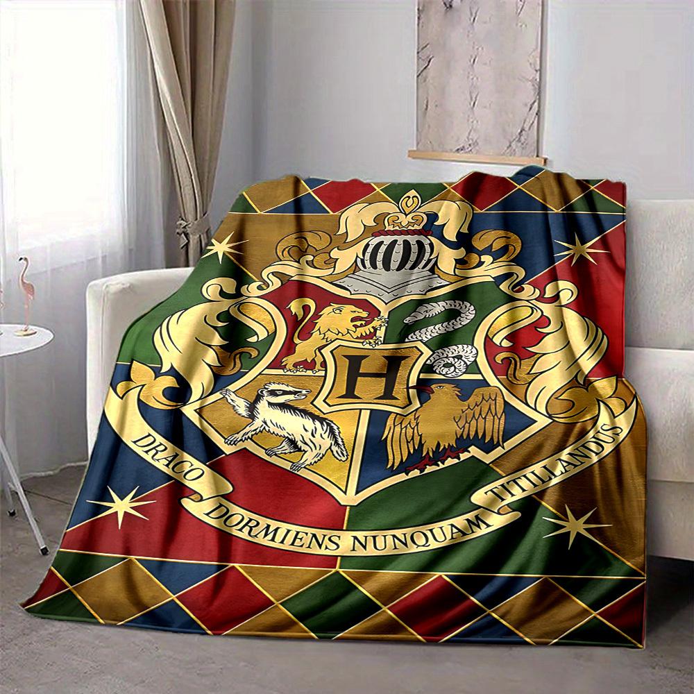 1pc Harry Potter Flannel Throw Blanket - HD Printed Lightweight Soft Warm All-Season Blanket for Sofa, Bed, Travel, Camping 052