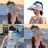 Summer Sun Protection Hat With Fan And Wide Brim For Outdoor Activities