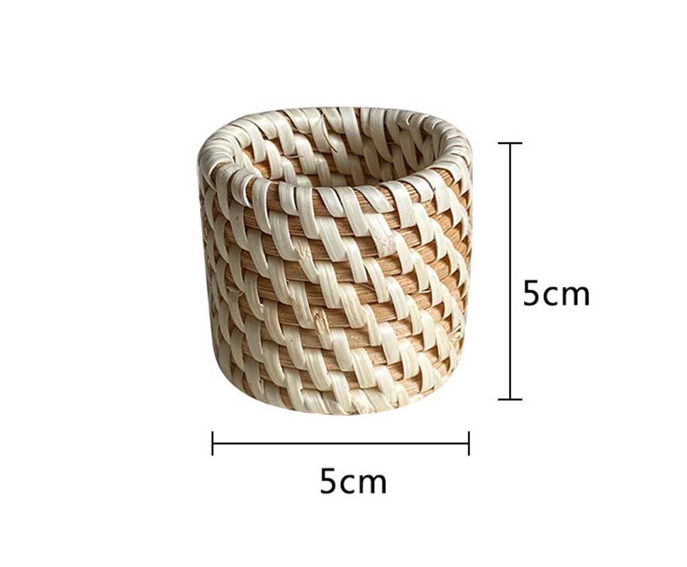 Handgefertigter gewebter Serviettenring Gewebt Rustikal Natürlich Serviettenhalter Holz Rattan Serviettenring Restaurant Zuhause Party Tischdekoration