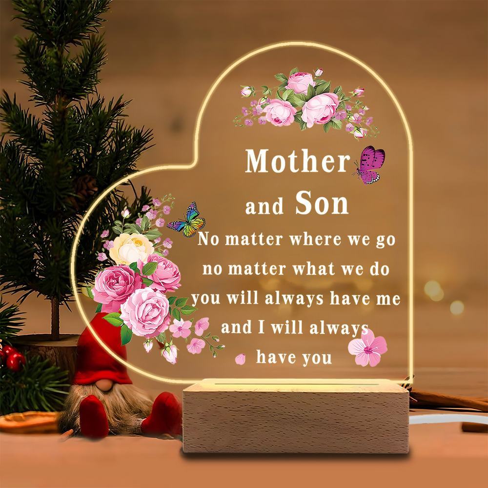 

1PC Acrylic Luminous Ornament Photography Accessories, USB Base, Mom Gift, Heart Mother s Day Figurines Plastic чистый