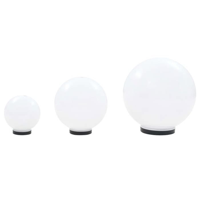 Lampe - vidaXL - Jeu de lampes boule LED - 20/30/40 cm - PMMA - Extérieur