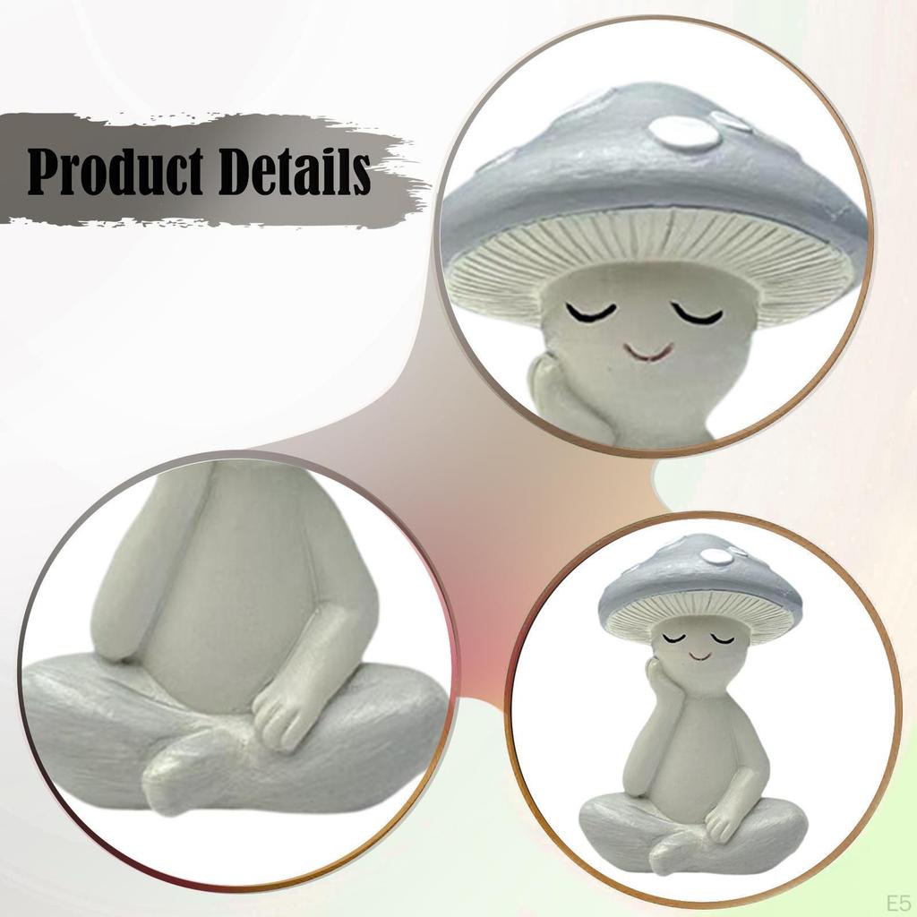 Meditationspilz Statue Dekorative Figur Kunsthandwerk Niedliches Schreibtischornament Kleine Skulptur für