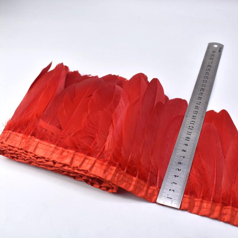 10Meters/lot Natural Goose Feathers Trimmings Fringe for Needlework Sewing Clothing Plume 15-20cm DIY Wedding Feather Decorative