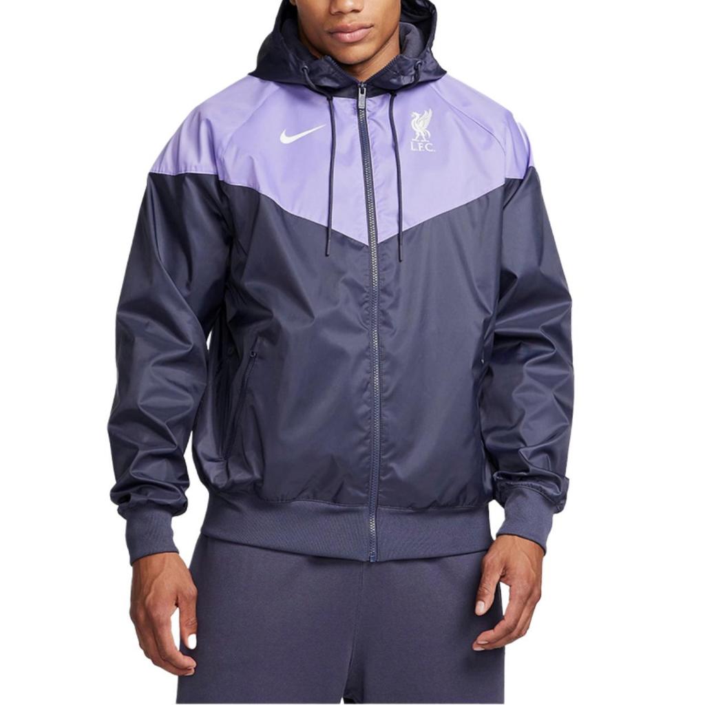 Nike Hooded F.C. Liverpool Color Block Loose Fit Football Jacket Men Jackets Space-Purple FD8374-567