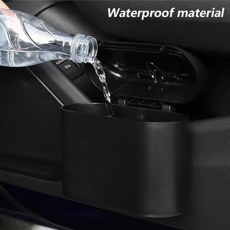 

Car Interior Storage Case Waterproof Trash Bin Push Can Mini Tray Dustbin Garbage Box Door Seat Clip Stand Holder Car Accessorie
