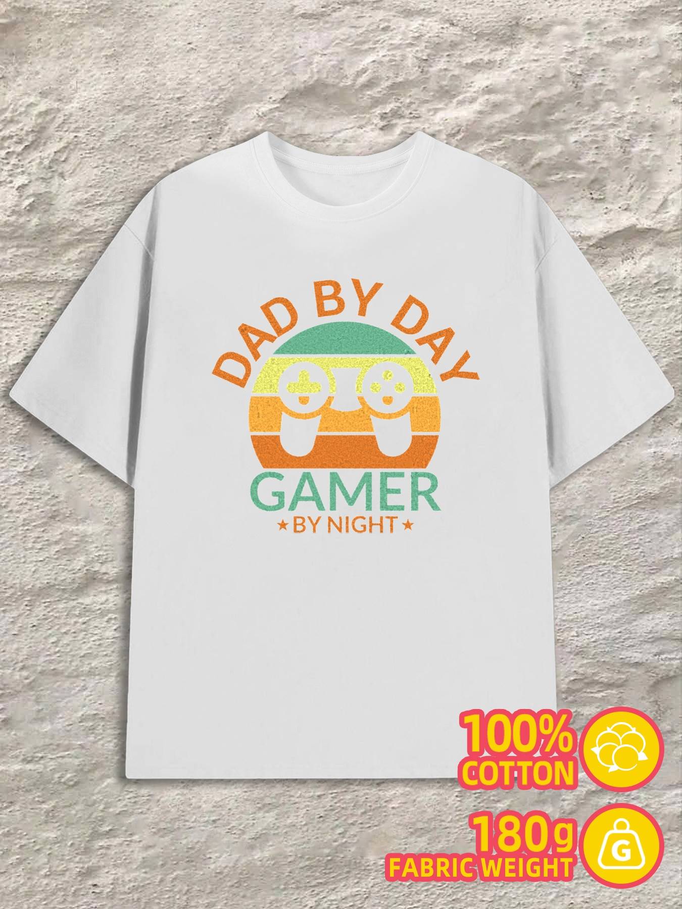 T-Shirt Y2K Dad By Day Gamer White Regular Fit L