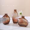 Glass Retro Flower Vase Irregular Transparent Vasen Home Desktop Dinner Table Flower Pot Ornament Decoration Hydroponic Planter
