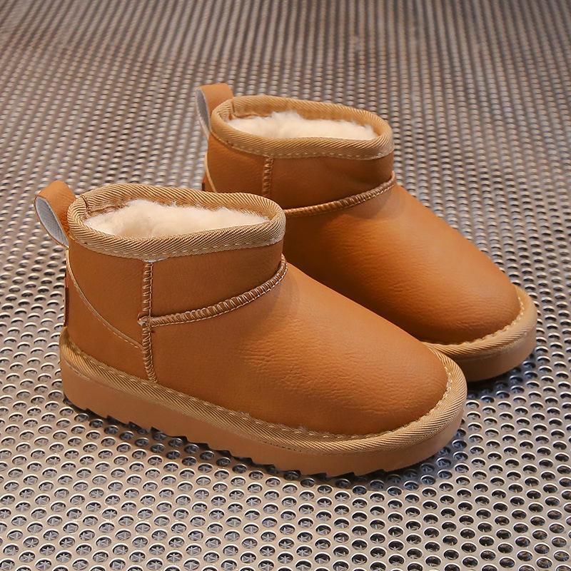 Children's 2024 Winter Fur-Lined Cotton Snow Boots for Girls and Boys