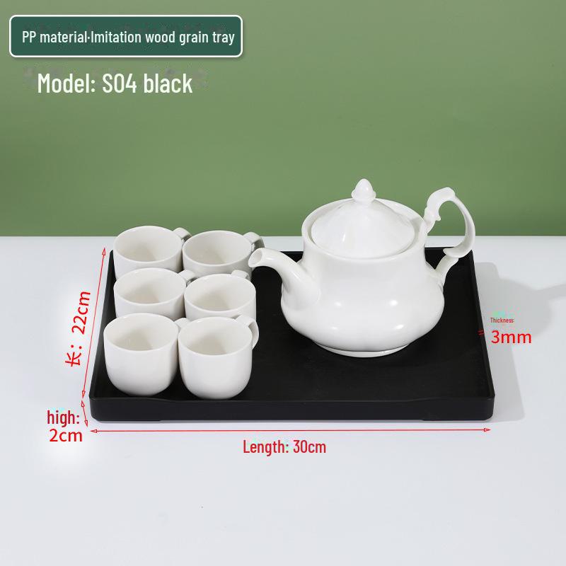 Rectangular Hotel Tray: Plastic Plate, Water Cup Storage for Bathroom or Restaurant.