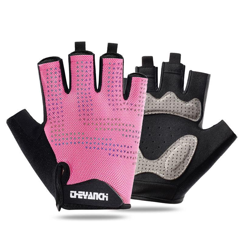 Herrcykelhandskar med halvfinger för sommaren - Halkskydd, Stötdämpande för landsvägscykling och träning