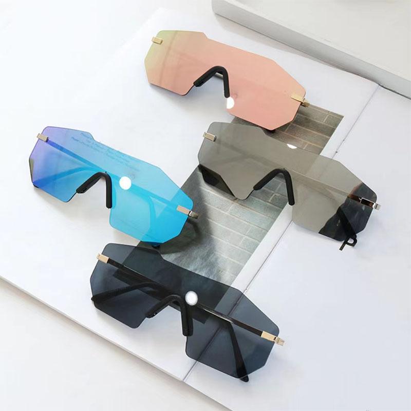 New One Body Square Sunglasses Men Women Borderless Colorful UV400 Designer Fashion Eyewear Oculos De Sol