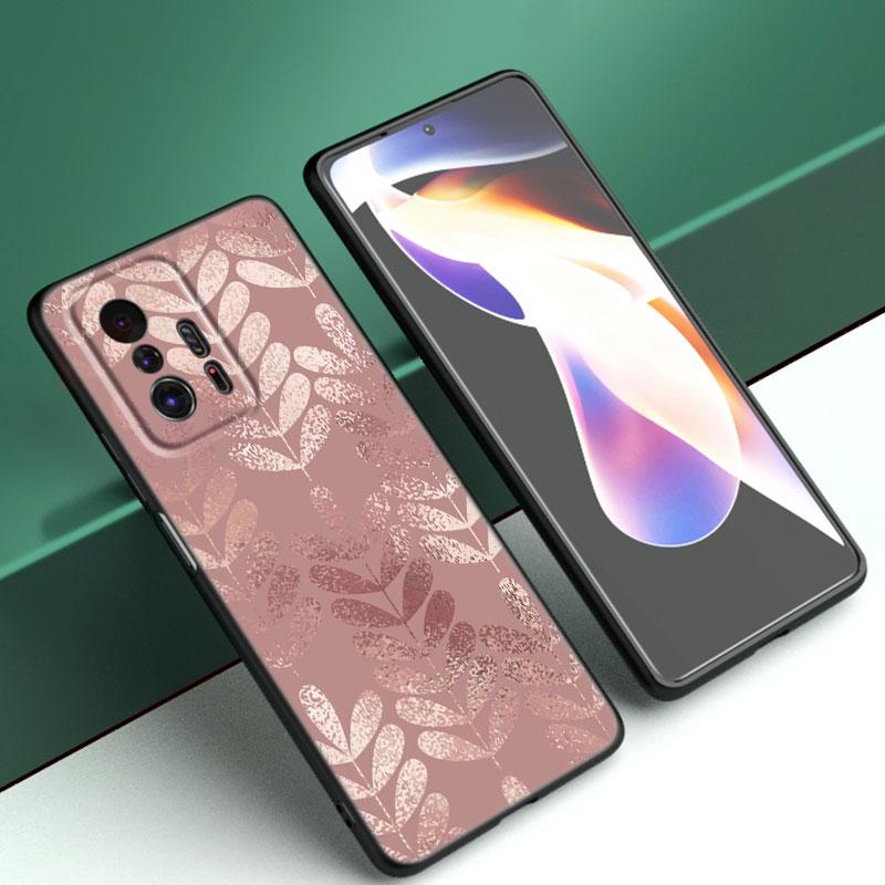 Beautiful Rose Bling Picture Phone Case For Xiaomi Mi A2 8 9 SE Note 10 10T 11 12 Lite 9T 11T 12S 12T Pro A3 6X 12X Black Cover