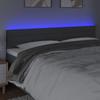 VidaXL Tête de Lit à LED Meuble de Chambre à Coucher Accessoire de Lit Double Tête de Cadre de Lit Intérieur Gris Foncé 3121767