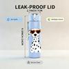 1PC Dog Wearing Sunglasses Cartoon Print 750ml Color Plastic Sports Water Bottle Leakproof Flip Straw Lid Suitable for Sports Office Home Use