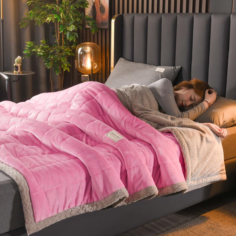 AB Version Milk Velvet Multifunctional Winter Shawl and Blanket - Thick, Warm, Double-Sided Velvet
