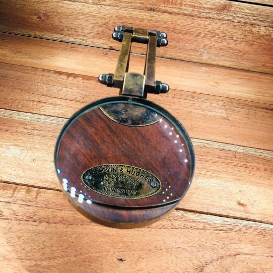 Brass Adjustable Magnifying Glass Vintage Engraved Nautical Table Decor Magnifier