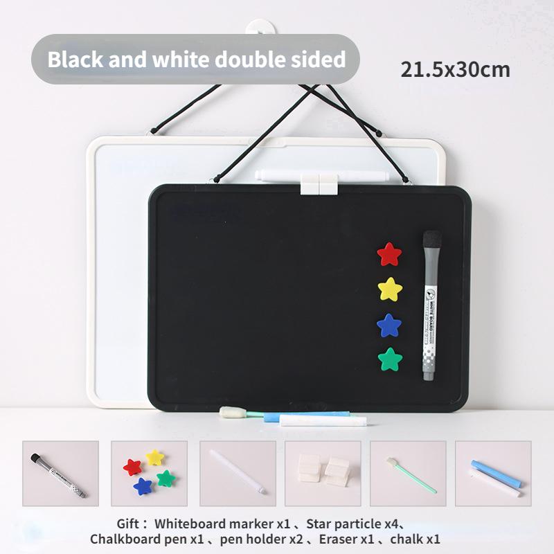 Magnetic Double-sided Whiteboard for Children s Home Teaching Erasable Hanging Black and White Dual-purpose Small Blackboard