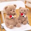 sale Hot New Simulation Valentine's Day Rose Bear Doll Stuffed Plush Toy Cartoon Anime Cute Pillow Gift For Girlfriend Fun