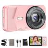 QZTCAMERA digital camera 4K compact 64 million pixels Type-C cable smartphone connection time-lapse recording function 2.8-inch large screen auto 18x