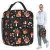 Sac à lunch isotherme motif champignon pour femmes, glacière de bureau, boîte alimentaire thermique, sac fourre-tout, boîtes à lunch portables, conteneur