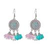 Long fringed earrings Bohemian water drop fringed earrings Ethnic vacation style stud earrings
