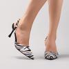 Fashion Zebra Print 2025 Autumn High Heels Women Party Shoes Pointed Back Strap Shallow Elegant Retro Style Brand Ladies Dress Pumps