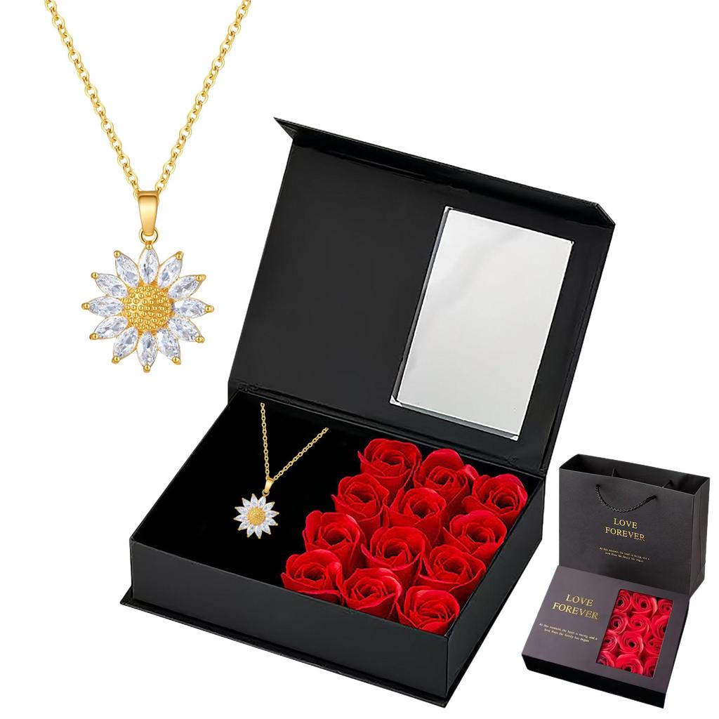 Trendy Sunflower Zircon Necklace: Elegant Clavicle Chain in Light Luxury Minimalist Design