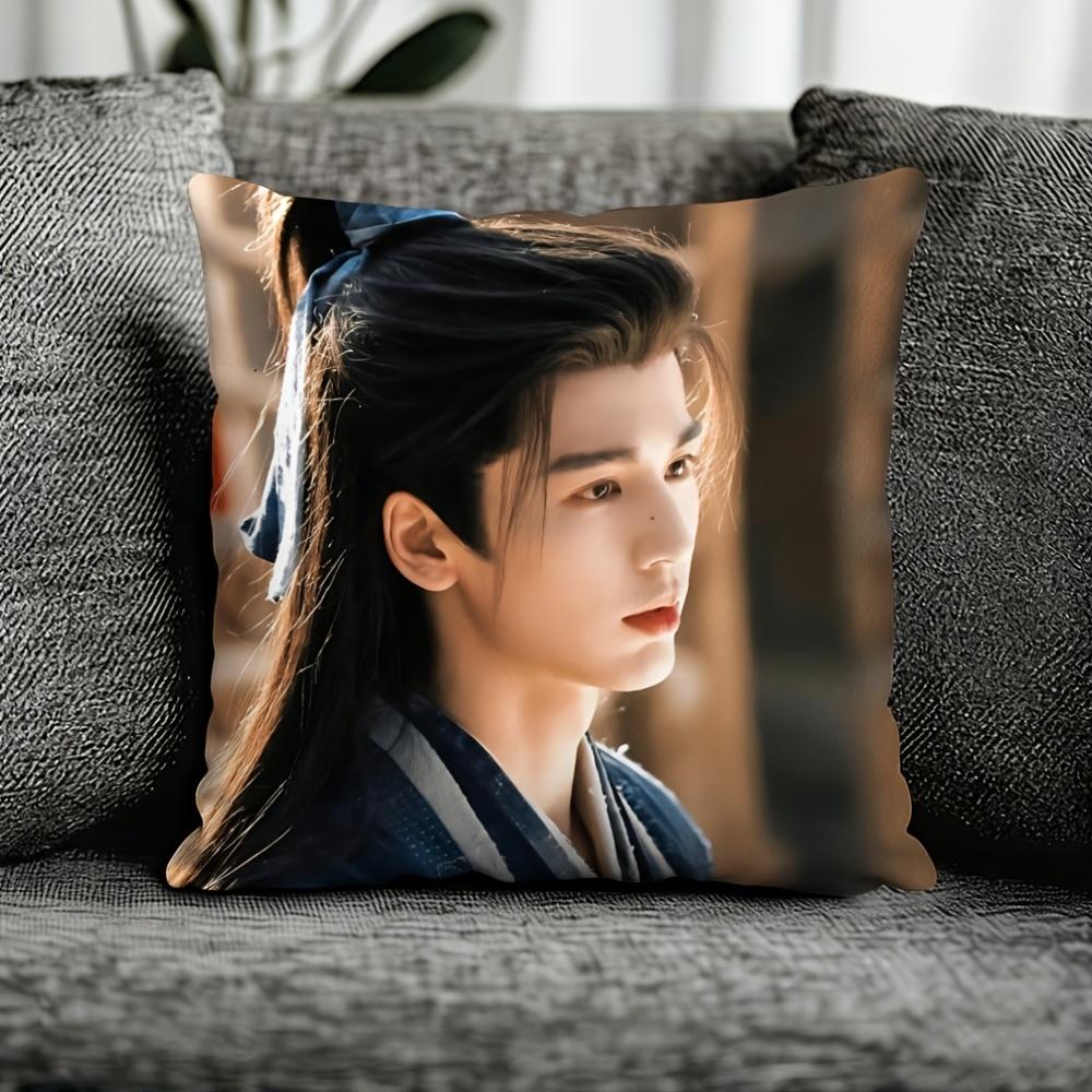 Jianghu Xie Zheng 2D Print Pillowcase Double Sided Printed Zipper Polyester Pillow Cover Washable For Office Living Room Bedroom