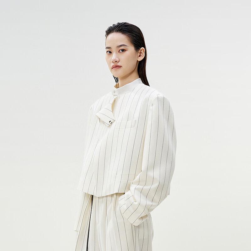 Women's Striped Loose Fit Short Blazer