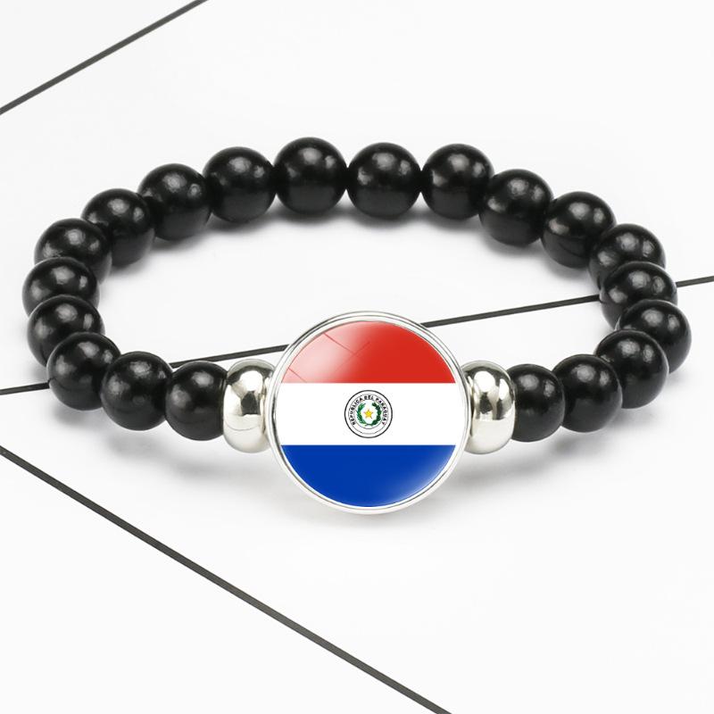 287 Länder Nationalflagge Druckknopf Elastisches Band Perlen Länderflagge Unabhängigkeitstag Perlen Schmuck Perlenarmband