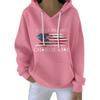 Ladies' Loose And Comfortable Drawstring V-neck Long Sleeved Printed Sweatshirt