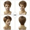 Synthetic Man's Short Wig Trendy Ombre Brown Wig with Bangs Natural Soft Breathable Layered Wig for Male Daily Cosplay