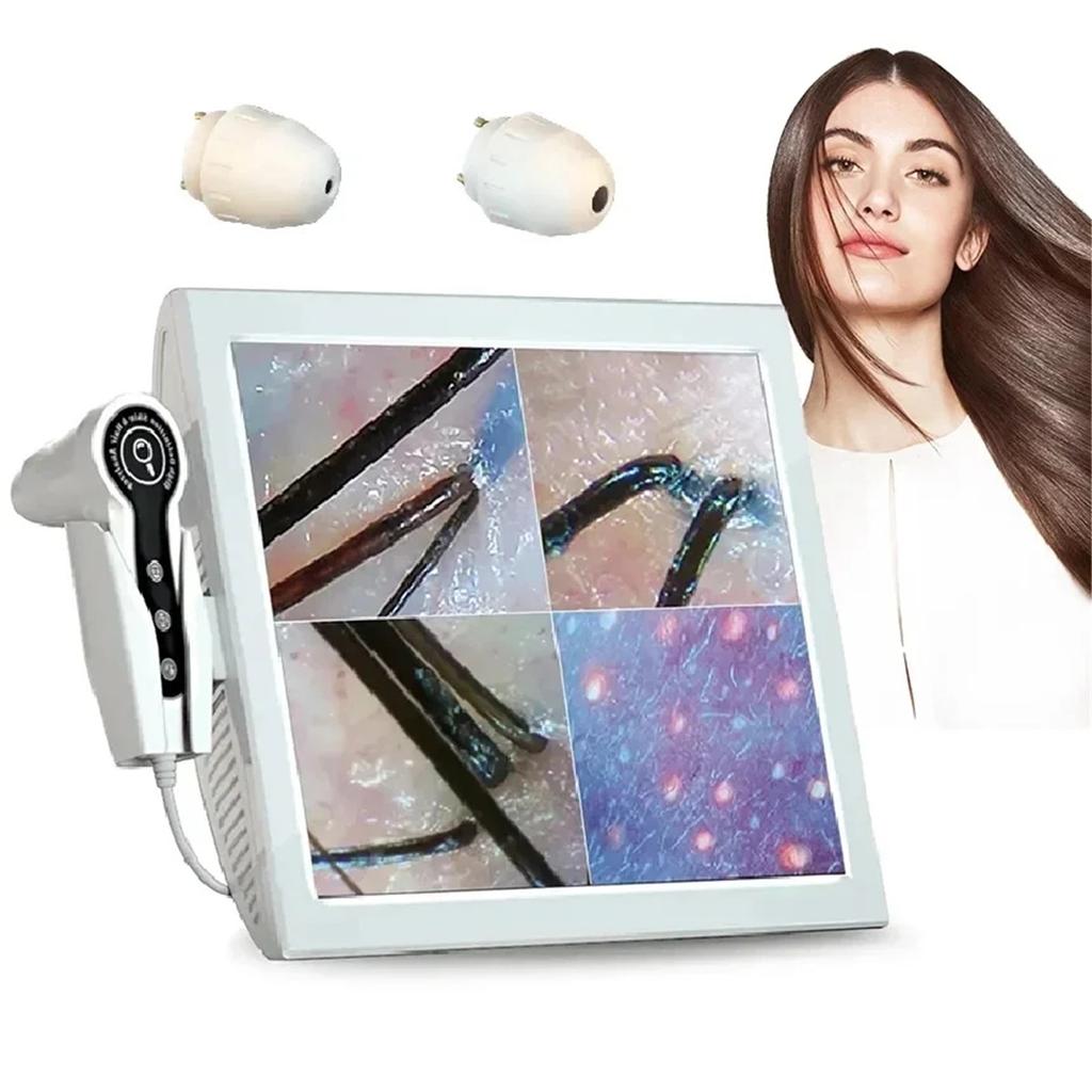 HD Digital Skin Analyzer Professional Hair Scalp Camera Detector Hair Follicle Oil Moisture Test Device 15inch